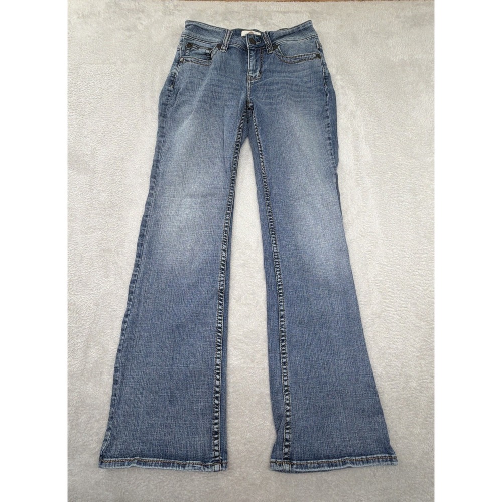 Shyanne Life Women's Medium-Wash Bootcut Denim Jeans 28x32 Pockets Stitching